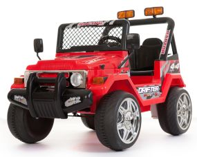 2-osobowy Jeep 4x4 (Czerwony) - Zasilany baterią 12V